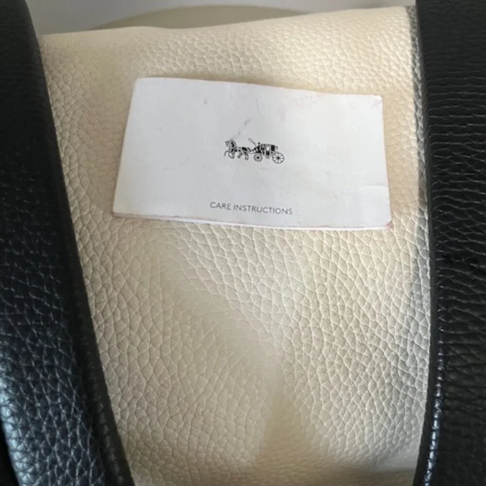 Coach Two-Tone Cream and Black Leather Backpack - Picture 11 of 14